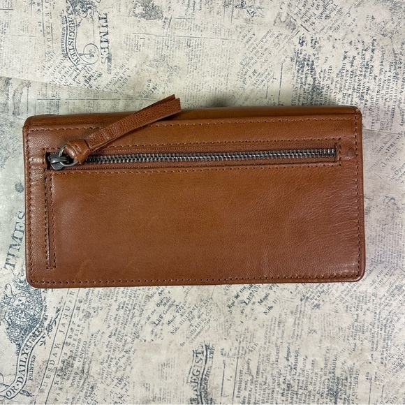 Spikes And Sparrow brown Leather Accordion card wallet with outer pockets - Picture 4 of 13